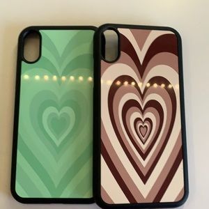 Homemade cases! Mocha and Matcha heart!